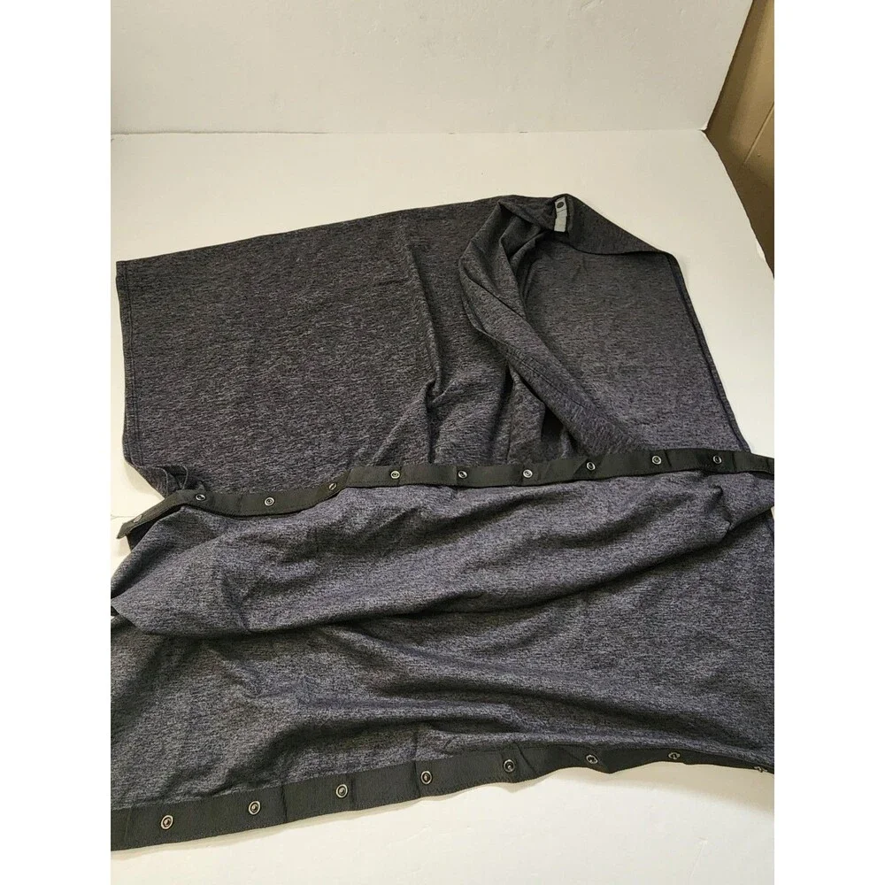 Lululemon Vinyasa Wrap Scarf Heather Grey Blue Reversible Wee Stripe With Snaps